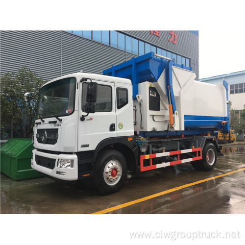 Self-load 10 cubic rubbish station restaurant garbage truck